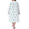 Women's Plus Size Floral V Neck Long Sleeve Lace Trim Buttons Sleepwear Soft Full Nightdress Nightgown with Pocket - Agnes Orinda - 4 of 4