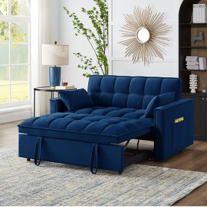 NicBex 52.5" Sofa Bed,Modern Convertible Loveseat Sofa with Adjustable Backrest & Storage Pockets,2-Seater Tufted Couch for Living Room - 1 of 4