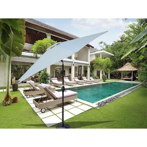 Okak 9FT Patio Umbrella with Crank and Push-Button Tilt, Beach Umbrella with 6 Metal Rids, UV-Production Parasol for Garden, Yard - 1 of 4