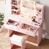 Vanity Desk with Lighted Mirror,6 Storage Shelves and  2 Large Drawers - 3 of 4