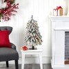 Nearly Natural 2-ft Flocked Grand Alpine Artificial Christmas Tree with 35 Clear Lights and 111 Bendable Branches on Natural Trunk - 4 of 4