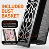 Home Intuition Victorian Floor Vent Cover 2X10 Inch with Mesh Cover Trap Heat and Air Walkable Metal Floor Vent for HVAC Duct, Matte Black - 2 of 4