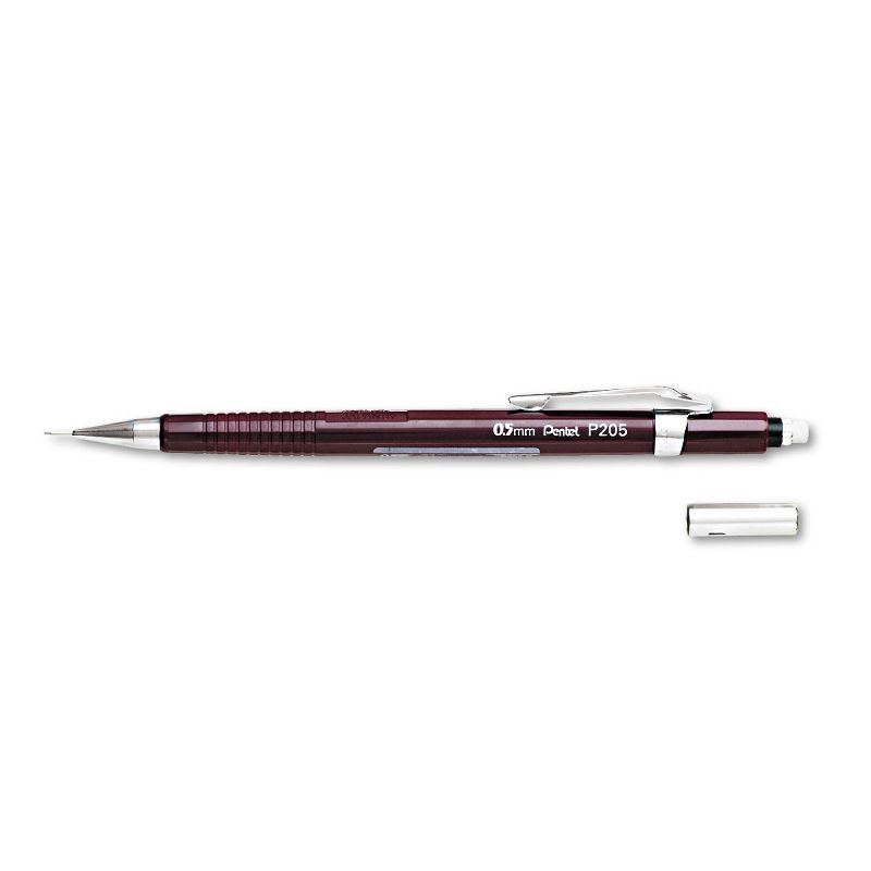 Pentel Sharp Mechanical Drafting Pencil 0.5 mm Burgundy Barrel P205B, 1 of 3