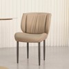 2 x Dining Chairs Upholstered PU Leather Wide Back Armless Side Dining Chairs - 4 of 4