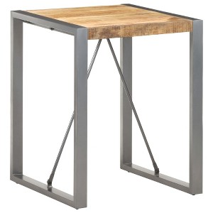 vidaXL Dining Table 23.6"x23.6"x29.5" Solid Rough Mango Wood - 1 of 4