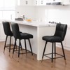 Bekrvio 26" Swivel Counter Height Bar Stools Set of 2,Modern Faux Leather Upholstered with Back,Counter Stool Chairs for Kitchen Island - 3 of 4