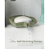 Aoibox Self Draining Ceramic Soap Dish with Waterfall Design, Soap Holder for Shower, Bathroom, Sink, Kitchen Countertop, Keeps Soap Dry, Green - 3 of 4