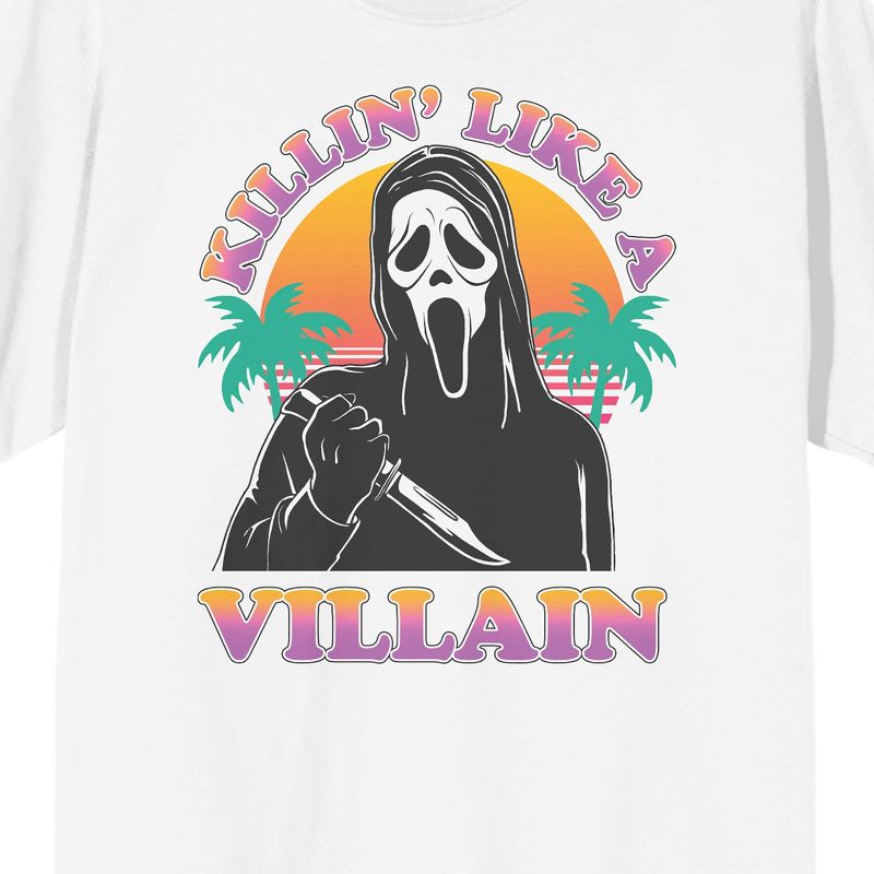 Ghostface Chillin' Like A Villain Crew Neck Short Sleeve Men's White T-shirt, 2 of 4