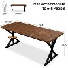 Vipbear Farmhouse Dining Table for 6-8 People, 70.8 Inch Rectangular Wood Dining Table - 3 of 4