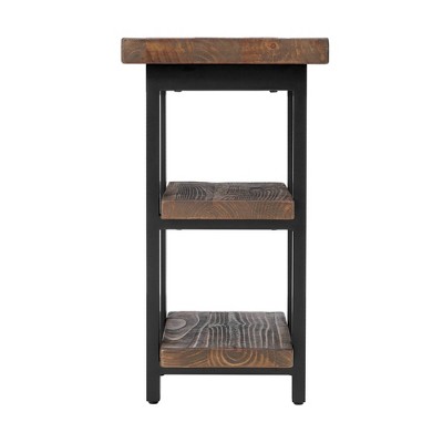 Pomona Rustic Natural 18.5" Reclaimed Wood and Metal End Table