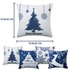 Christmas Pillow Covers 18X18 Inch Set of 4 Navy Blue Christmas Pillow Cases Snowflake Merry Christmas - 2 of 4