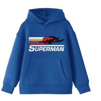Superman Silhouette Youth Boy's Royal Blue Hoodie