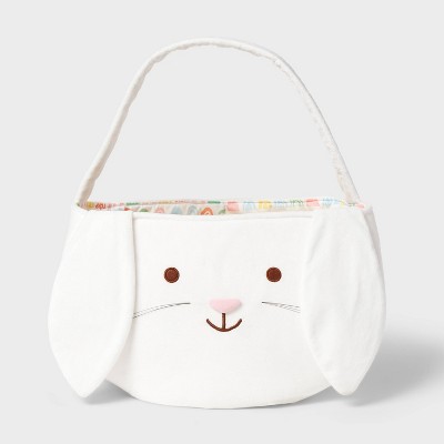 Novelty Fabric Bunny Decorative Easter Basket Jumbo White - Spritz™