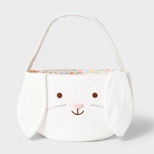 Novelty Fabric Bunny Decorative Easter Basket Jumbo White - Spritz™ - 1 of 4