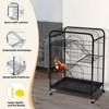 Karl Home Black Metal Pet Crate Cage Kennel With Wheels - 2 of 4