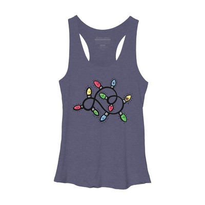 Women's Design By Humans Christmas Lights By emcgaughey Racerback Tank Top