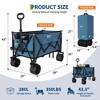 Heavy Duty Foldable Wagon for Beach, Extra Large Collapsible Foldable Wagon for Camping, All Terrain Beach Wagons Extended with Cup Holders for Sand - 3 of 4