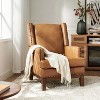 Pedro Genuine Leather Arm Chair with Solid Wood Frame and Removable Seat Cushion|ARTFUL LIVING DESIGN - 2 of 4
