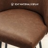 Brown PU Leather Bar Height Bar Stool, Set of 2, 360° Swivel Upholstered Bar Stool - 2 of 4
