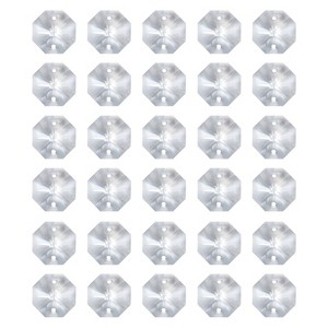 Unique Bargains Crystal Pendants Octagon Beads for DIY Lamp Arts Crafts Decoration 30 Pcs - 1 of 4