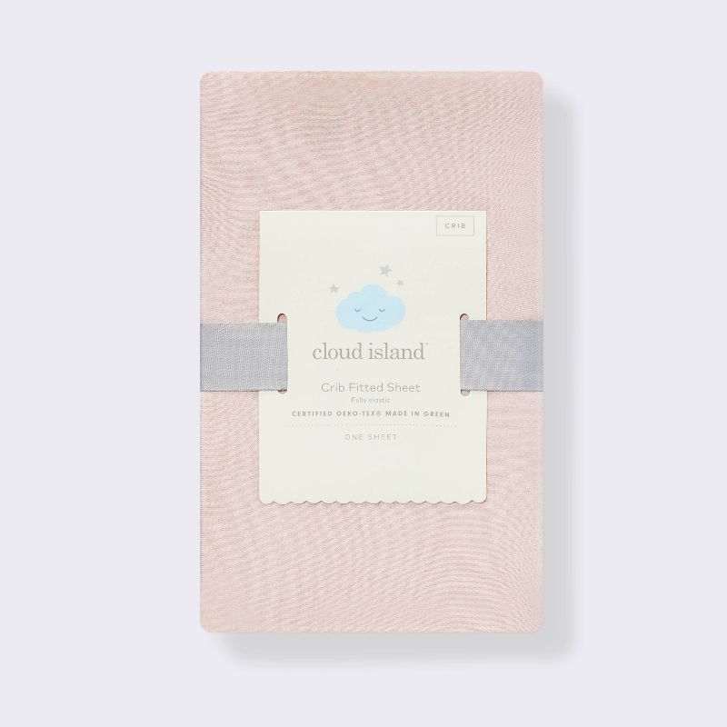 Polyester Rayon Fitted Crib Sheet - Heirloom Pink - Cloud Island&#8482;, 5 of 6