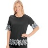 Collections Etc Stylish Border Embroidered Cotton Knit Top - 2 of 4