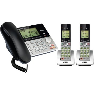 VTech CS6949-2 DECT 6.0 Standard Phone - Silver, Black - Cordless - 1 x Phone Line - 2 x Handset - Speakerphone - Answering Machine