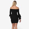 Anna-Kaci Women's Off-Shoulder Bodycon Dress with Tiered Ruffle Long Sleeves - 2 of 4