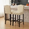 CAVINAS Faux Leather Bar Stools Set of 2,Counter Stools with Backrest and Footrest,Kitchen Chair for Kitchen Island - 2 of 4