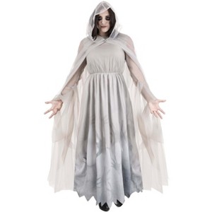 HalloweenCostumes.com Adult Lady in White Ghost Costume - 1 of 4