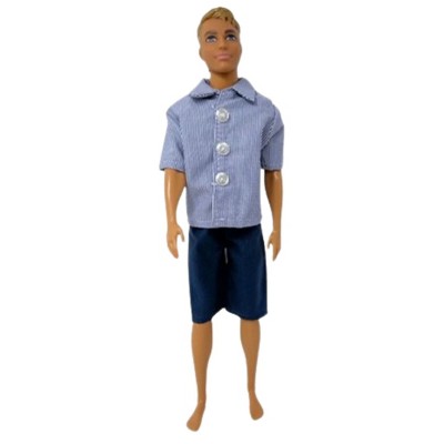 Doll Clothes Superstore Pin Stripe Shirt And Shorts Fits Barbie's Friend Ken And GI Joe