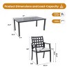 7 Piece Outdoor Patio Dining Set with Rectangular Table and Six Stationary Chairs Cast Aluminum Weather Resistant Sunbrella Cushions–Maison Boucle - 4 of 4