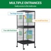 55" Metal Bird Cage with Wooden Perches & Slide-Out Tray - Includes Water Bottle & Feeder - Perfect for Parrots, Cockatiels, Lovebirds & Small Birds - 4 of 4