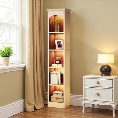 UbMelt 70.9 Inch Book Shelf with 5-Tier Storage Shelves Narrow Bookshelf for Narrow Space,Living Room,Bedroom,Office