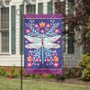 Patterned Dragonfly Garden Linen Flag - 3 of 3