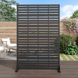 PexFix 72 in. x 47 in. Outdoor Privacy Rectangle Screen Galvanized Steel Panel Divider in Black - 1 of 4