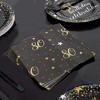 Sparkle and Bash 100 Pack Bulk Happy 80th Birthday Napkins for Party Decorations, 2-Ply, Black and Gold, 6.5 x 6.5 In - 3 of 4