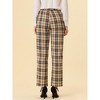 INSPIRE CHIC Women's Plaid Elastic Waist Casual Work Office Long Pants - 4 of 4