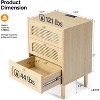 VINGLI Rattan Nightstand, 3 Drawer Nightstand for Bedroom, Boho Furniture Bedroom, 27" Tall Night Stand - 2 of 4