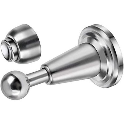 DOMETOUR Magnetic Door Stopper 2 Pack, Soft-Catch, Wall Mount, Stainless Steel, Brushed Satin Nickel Chrome, for Wide Doors