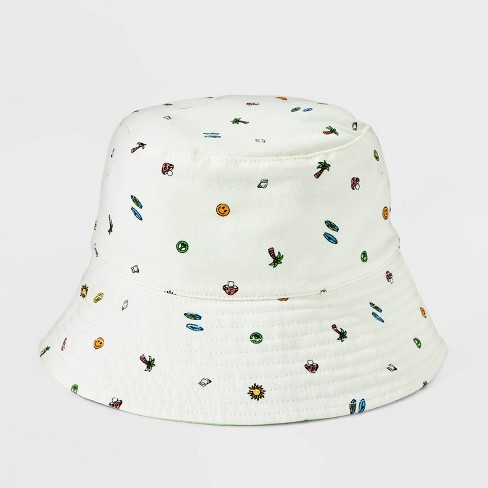 Girls' Reversible Icon Print Bucket Hat - art class™ Cream