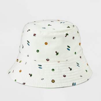Girls' Reversible Icon Print Bucket Hat - art class™ Cream