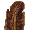 Set of 3 Teak Wood Bird Handmade Carved Feather Wall Decors Brown - Olivia & May: Rustic Style, Artisan Crafted, Vertical Display - 3 of 4
