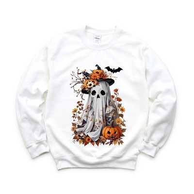 Simply Sage Market Women's Graphic Sweatshirt Floral Halloween Ghost