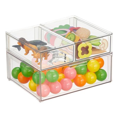 Mdesign Deep Plastic Home Storage Organizer Toy Bin - 4 Bins + 24 Labels :  Target