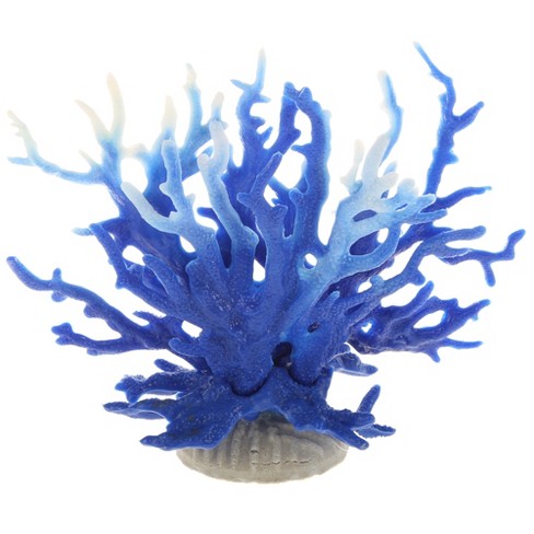 Unique Bargains Colorful Coral Reef Decor Mini Faux Coral Decor for  Aquarium Decorations 6.5x5.83 1 Pcs Blue White