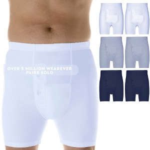 6-Pack Wearever Men's Reusable Incontinence Boxer Briefs - 1 of 4