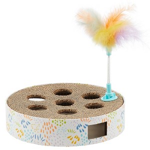 Catstages Scratch N Hunt Puzzle with Spring Cat Teaser Toy - Blue - 1 of 4