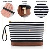 Paaaawaters Stripe Makeup Brush Organizer Bag Travel Make up Bags for Women Double Layer Makeup Pouch for Girls/Women - 4 of 4