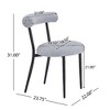 Lyngins Modern Armless Dining Chairs (Set of 2), Kitchen Chairs with Curved Open Back, Living Room Chair with Metal Frame - 3 of 4